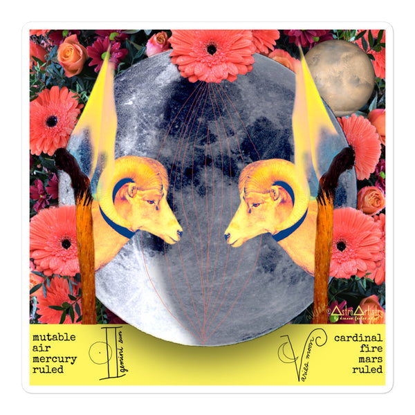 DIGITAL | square sticker | GEMINI SUN | Aries Moon