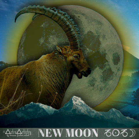 DIGITAL | square sticker | CAPRICORN SUN | capricorn moon | The New Moon