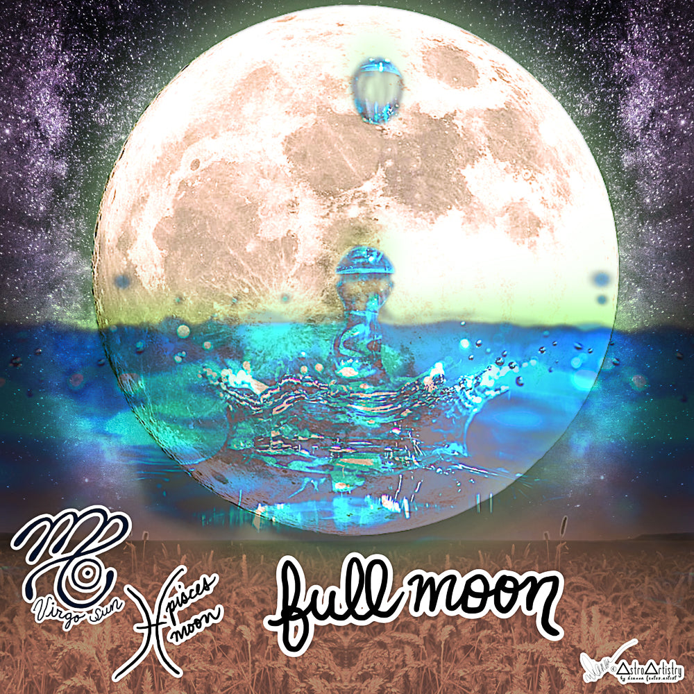 DIGITAL | square sticker | VIRGO SUN | pisces moon | THE FULL MOON | 2022
