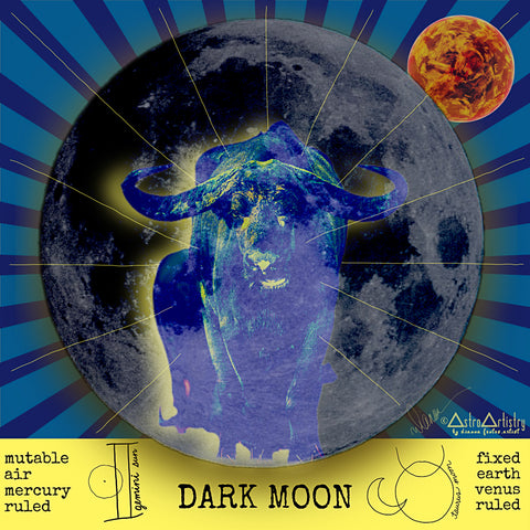 DIGITAL | square sticker | GEMINI SUN | taurus moon | Dark Moon