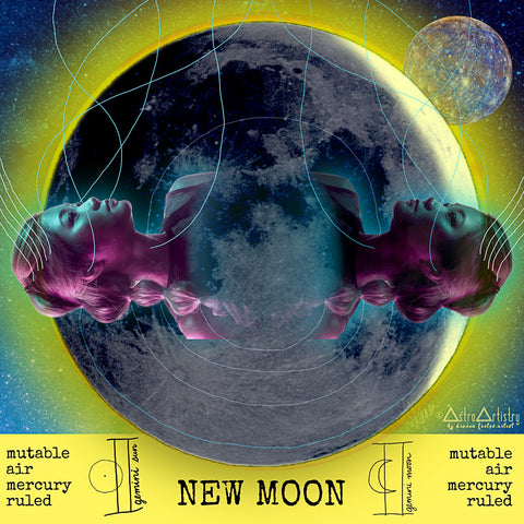 DIGITAL | square sticker | GEMINI SUN | Gemini Moon | New Moon