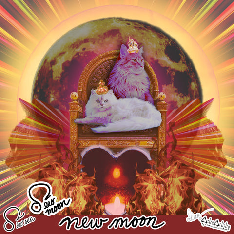 DIGITAL | square sticker | LEO SUN | leo moon | THE NEW MOON | 2022