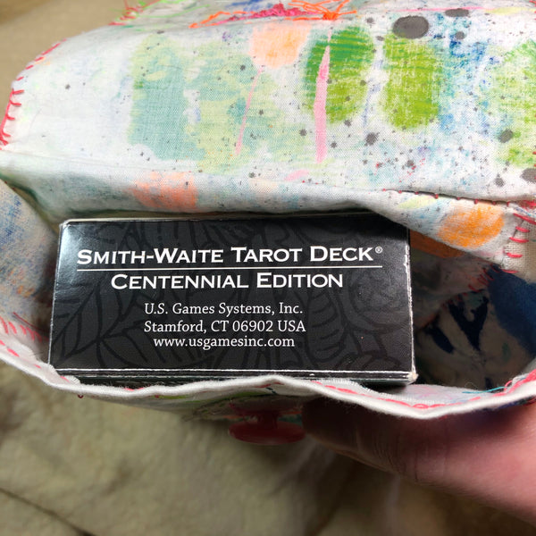 WITCH STITCH | Oracle or Tarot Deck Bag with Button : Aries Season
